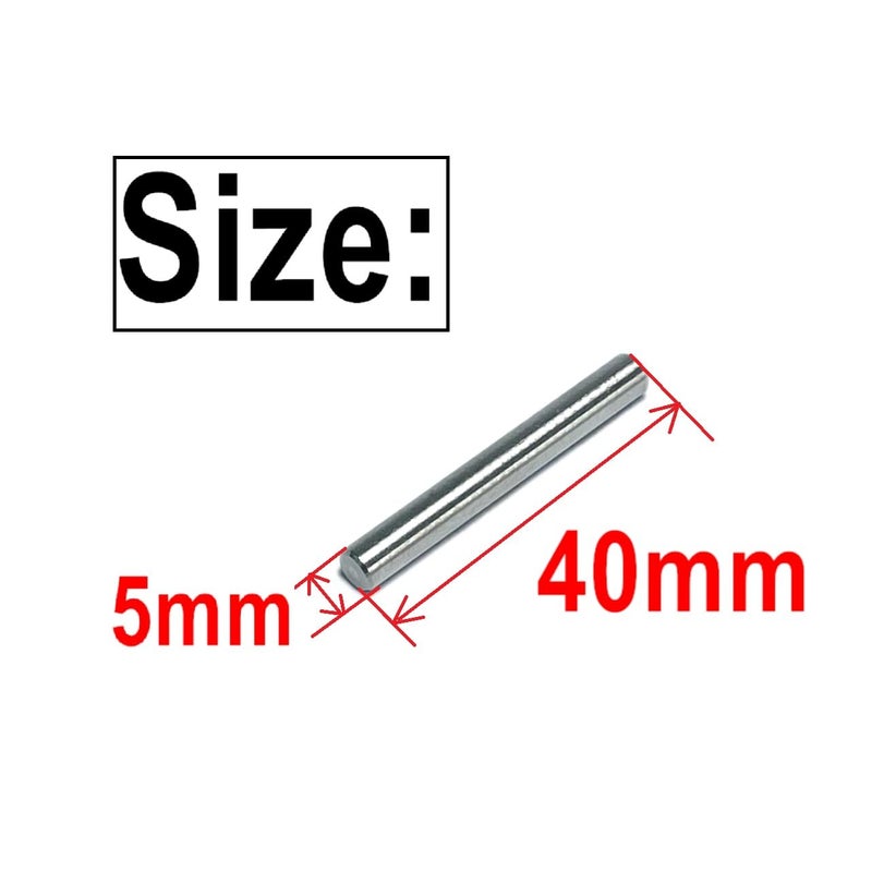 ZDingTech 64pcs 5mm x 40mm Dowel Pins Metal Dowel pins M5 5mm Shelf Pegs,Support Shelves,5mm x 40mm Metal Rod.304 Stainless Steel Wood Bunk Bed pegs (5 x 40mm) - Image 4